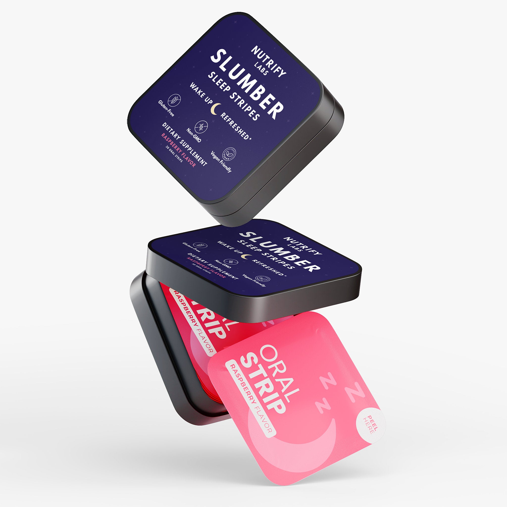 Slumber Sleep Strips – oral strips with melatonin for better sleep, raspberry flavor